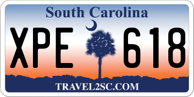 SC license plate XPE618