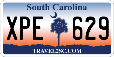 SC license plate XPE629