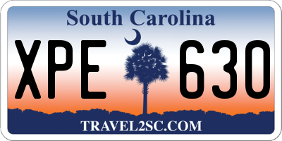 SC license plate XPE630