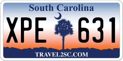 SC license plate XPE631