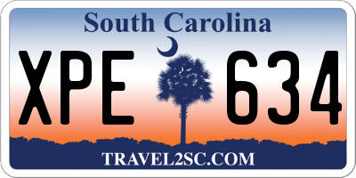 SC license plate XPE634