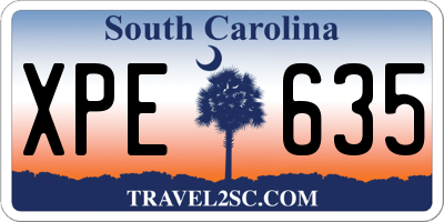 SC license plate XPE635