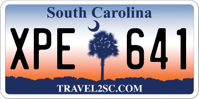 SC license plate XPE641