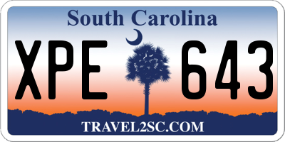 SC license plate XPE643