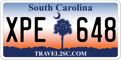 SC license plate XPE648