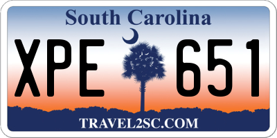 SC license plate XPE651