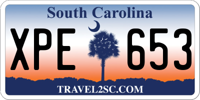 SC license plate XPE653