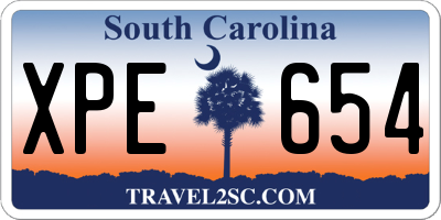SC license plate XPE654