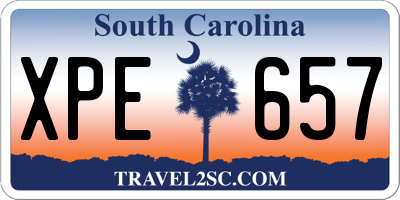 SC license plate XPE657