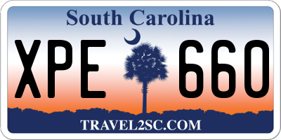 SC license plate XPE660