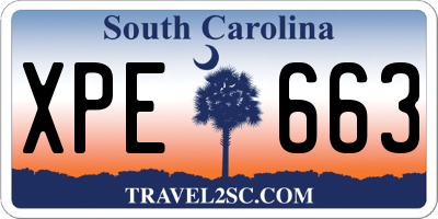 SC license plate XPE663