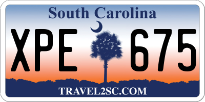 SC license plate XPE675