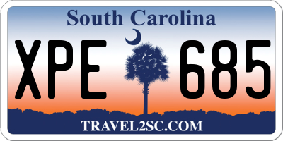 SC license plate XPE685