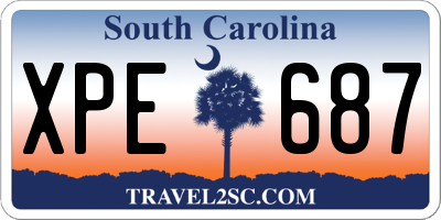 SC license plate XPE687