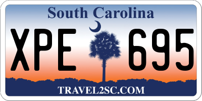 SC license plate XPE695