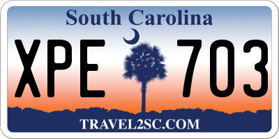 SC license plate XPE703