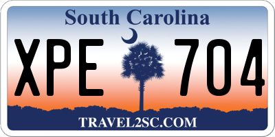 SC license plate XPE704