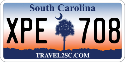 SC license plate XPE708
