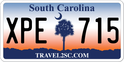 SC license plate XPE715