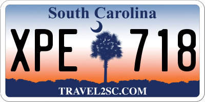 SC license plate XPE718