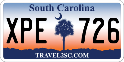 SC license plate XPE726