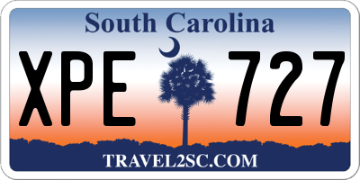 SC license plate XPE727