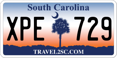 SC license plate XPE729