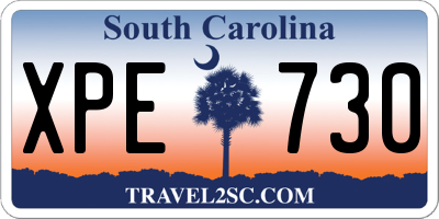 SC license plate XPE730