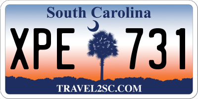SC license plate XPE731