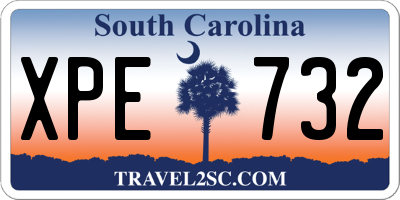 SC license plate XPE732