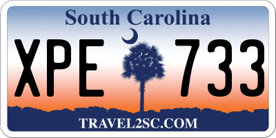 SC license plate XPE733