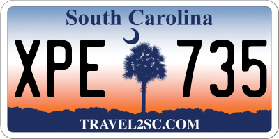 SC license plate XPE735