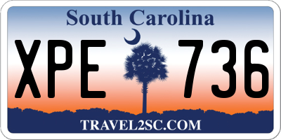 SC license plate XPE736