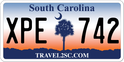 SC license plate XPE742