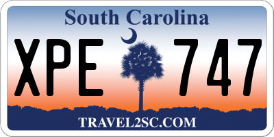 SC license plate XPE747