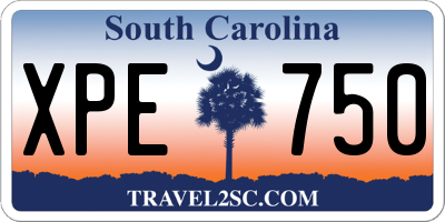 SC license plate XPE750