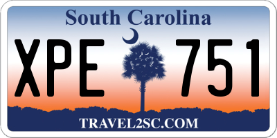 SC license plate XPE751