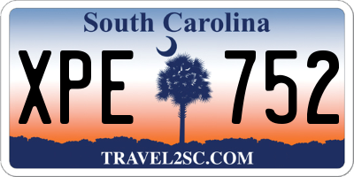 SC license plate XPE752
