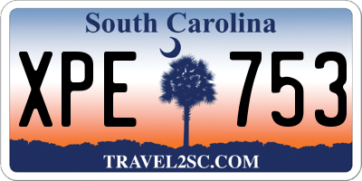 SC license plate XPE753