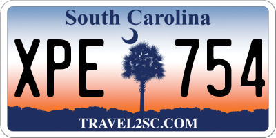 SC license plate XPE754
