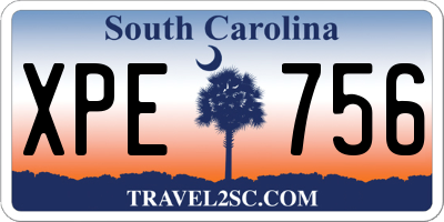 SC license plate XPE756