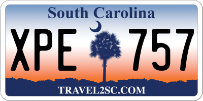 SC license plate XPE757