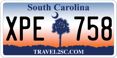 SC license plate XPE758