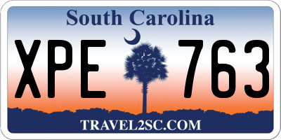 SC license plate XPE763