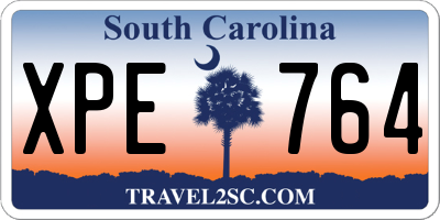 SC license plate XPE764