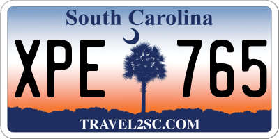 SC license plate XPE765