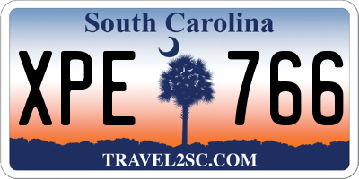 SC license plate XPE766