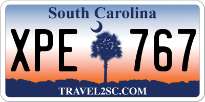 SC license plate XPE767