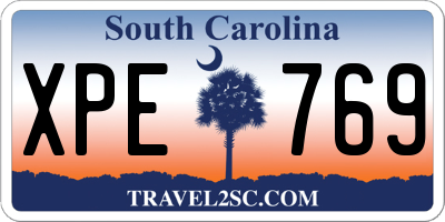SC license plate XPE769