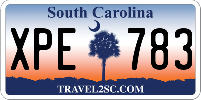 SC license plate XPE783